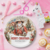 ウェスタンクラシックスタイルサンタ・シェリフ&カウボーイ ペーパープレート (パーティー)