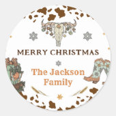 ウェスタンクリスマスサンキュークラス ラウンドシール (正面)