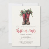ウェスタンクリスマスパーティーフェスティバルブーツホリデー 招待状 (正面)