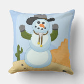 ウェスタンクリスマス雪だるまと帽子 クッション (正面)