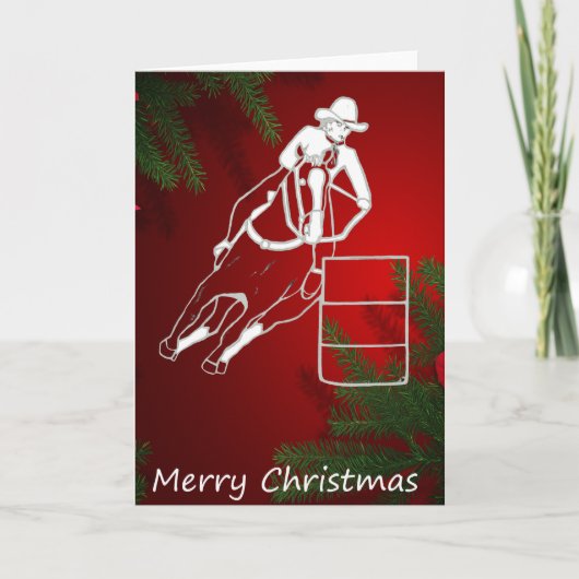 ウェスタングリーティングカードクリスマスバレルレース シーズンカード (正面)