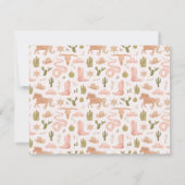 ウェスタンコウガールピンク子供 ノートカード (裏面)