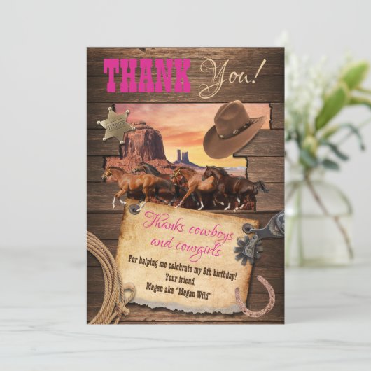 ウェスタンコウガール感謝カード 招待状 (スタンド正面)