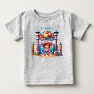 ウェスタンコウガール ファーストロデオ 誕生日 カスタムベイビーT ベビーTシャツ