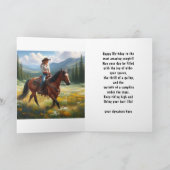 ウェスタンコウガール 誕生日グリーティングカード カード (内部)