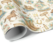 ウェスタンコウボウの結婚式ウォーターカラーパターン ラッピングペーパー (ロールコーナー)