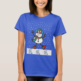 ウェスタンコウボーイの雪だるまクリスマス Tシャツ