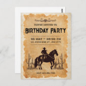 ウェスタンコウボーイ ファーストバースデー インビテーション (正面/裏面)