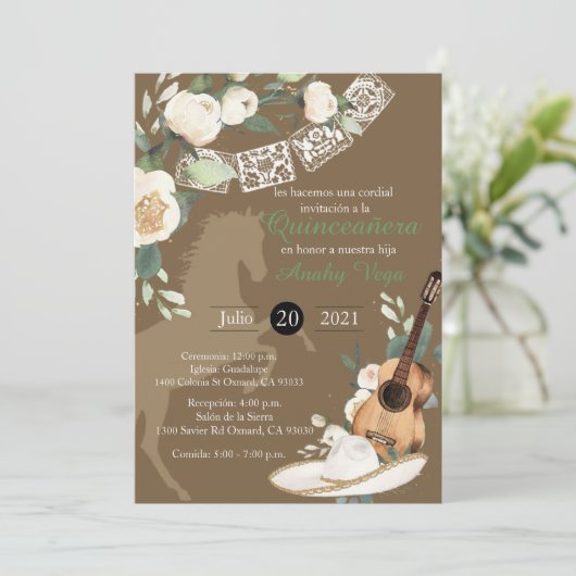 ウェスタンゴールドチャロマリアチウォーターカラー招待状 招待状 (スタンド正面)