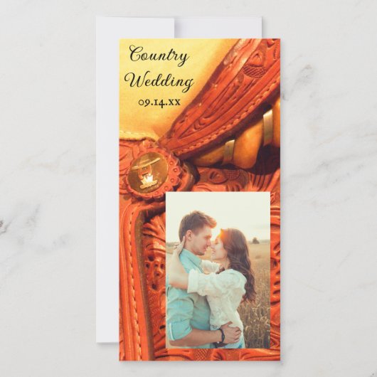 ウェスタンサドル国の結婚式の日付を保存 セーブザデート (正面)