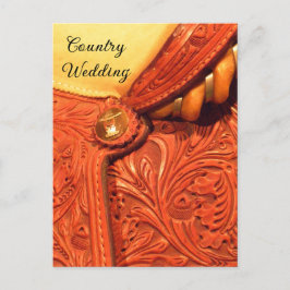 ウェスタンサドル国の結婚式の日付を保存 案内ポストカード