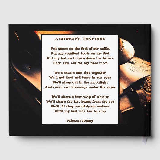 ウェスタンサドル&カウボーイズ祈りの言葉メモリアル ゲストブック (裏面)