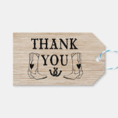 ウェスタンサンキューウッドカウボーイブートカントリーウェディング ギフトタグ (正面(横))