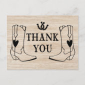 ウェスタンサンキューウッドカウボーイブートカントリーウェディング ポストカード (正面)