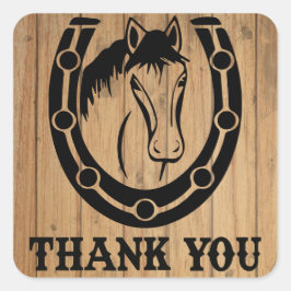 ウェスタンサンキューホースシューウッドカントリーウェディング スクエアシール