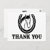 ウェスタンサンキューホースシューズ結婚のブラック ポストカード (正面/裏面)