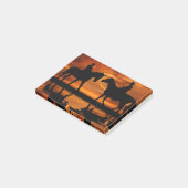 ウェスタンサンセット乗馬カウボーイシルエット ポストイット (アングル)