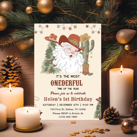 ウェスタンサンタ クリスマスバースデー 招待状