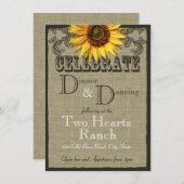 ウェスタンサンフラワーウェディングレセプション エンクロージャーカード (正面/裏面)