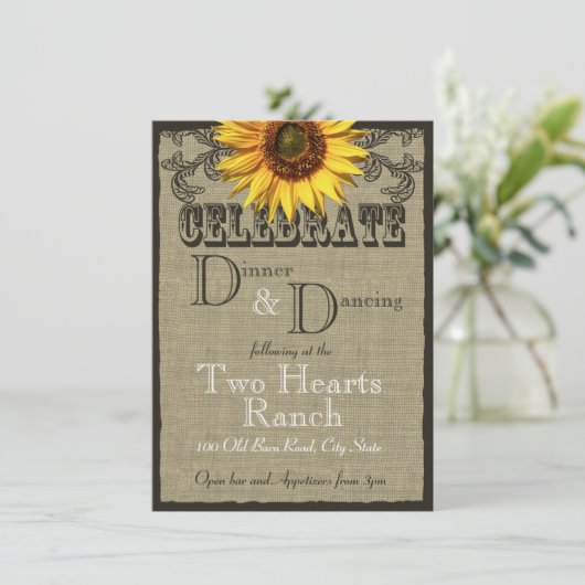 ウェスタンサンフラワーウェディングレセプション エンクロージャーカード (スタンド正面)