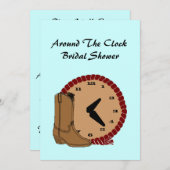 ウェスタンザクのまわりにロックブライダルシャワー招待状 招待状 (正面/裏面)