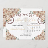 ウェスタンシャンパン金ゴールドクインセアニラザデイトを保存 招待状 (正面/裏面)