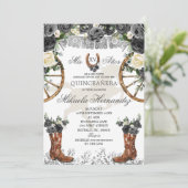 ウェスタンシルバーとブラックチャラブーツ15 Anos 招待状 (スタンド正面)