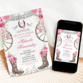 ウェスタンシルバー ピンク フラワーチャラ キンセアニエラ 招待状