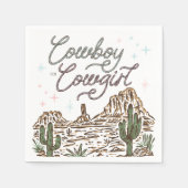 ウェスタンジェンダーがシャワーのカウボーイまたは女性のカーボーイを明らかにする スタンダードカクテルナプキン (正面)