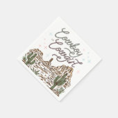 ウェスタンジェンダーがシャワーのカウボーイまたは女性のカーボーイを明らかにする スタンダードカクテルナプキン (角)