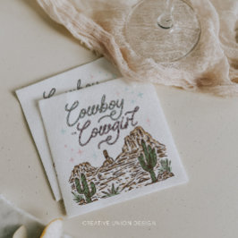 ウェスタンジェンダーがシャワーのカウボーイまたは女性のカーボーイを明らかにする スタンダードカクテルナプキン