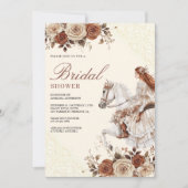 ウェスタンスタイルのカウガールが馬に乗ったままウェディングシャワーの招待状 招待状 (正面)