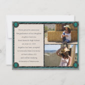 ウェスタンスタイルのカウガール写真 フラット発表カード 案内状 (裏面)