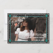 ウェスタンスタイルのカウガール写真 フラット発表カード 案内状 (正面)