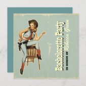 ウェスタンスタイルのカウガール独身最後の女祭り 招待状 (正面/裏面)