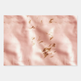 ウェスタンスタイルのソフトピンクのフェイクカウハイド 誕生日 ラッピングペーパーシート