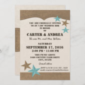 ウェスタンスタイルのバーベキューウェディングパーティー 招待状 (正面/裏面)