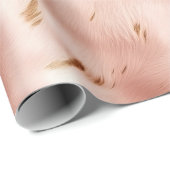 ウェスタンスタイルのブッシュピンクのフェイクカウハイド ブライダルシャワー ラッピングペーパー (ロールコーナー)