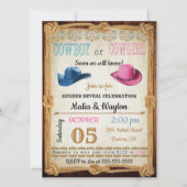 ウェスタンスタイルのベビーリビールシャワー招待状 招待状 (正面)