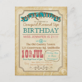 ウェスタンスタイルのポストカード招待状 インビテーションポストカード