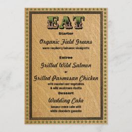 ウェスタンスタイルのレセプションパーティー Dinner Menu メニュー