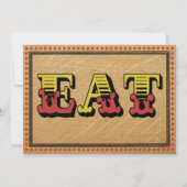 ウェスタンスタイルのレセプションパーティー Dinner Menu 招待状 (裏面)