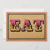 ウェスタンスタイルのレセプションパーティ・ディナーメニュー 招待状 (裏面)