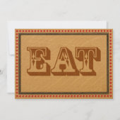 ウェスタンスタイルのレセプションパーティ・ディナーメニュー 招待状 (裏面)