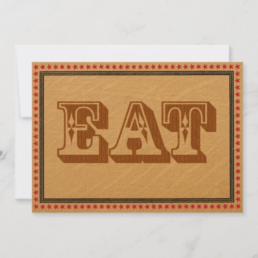 ウェスタンスタイルのレセプションパーティ・ディナーメニュー 招待状 (裏面)