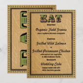 ウェスタンスタイルのレセプション パーティー ディナーメニュー メニュー (正面/裏面)