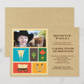 ウェスタンスタイルの写真招待状 招待状 (正面/裏面)