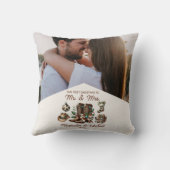 ウェスタンスタイルの初めてのクリスマス 写真 ミセスとミスター クッション (裏面)