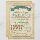 ウェスタンスタイルの招待状 招待状 (正面/裏面)