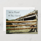 ウェスタンスタイルの新しい住所 案内ポストカード (正面/裏面)